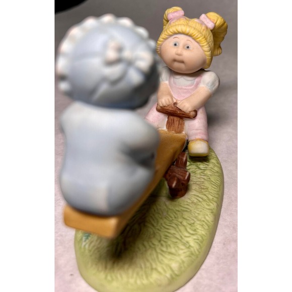 Vinatge Cabbage Kids Porcelain Teeter Totter See Saw Figurine 1984 Signed - Picture 3 of 5